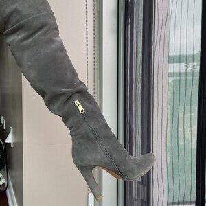Joie Over the Knee (OTK) Gray Suede Boots - Size 37.5